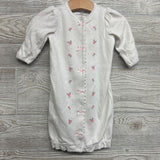 Button Up Gown Flowers 0-3M