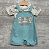 Shortalls & Shirt Mickey & Friends 3-6M