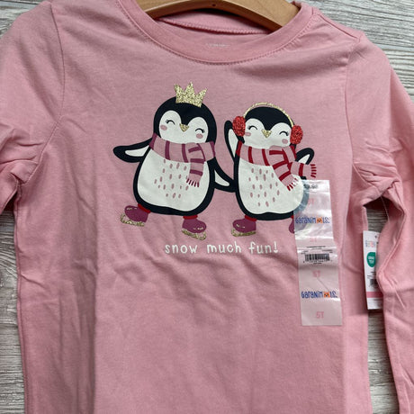 NEW LS Shirt Snow Much Fun Penguins 5t