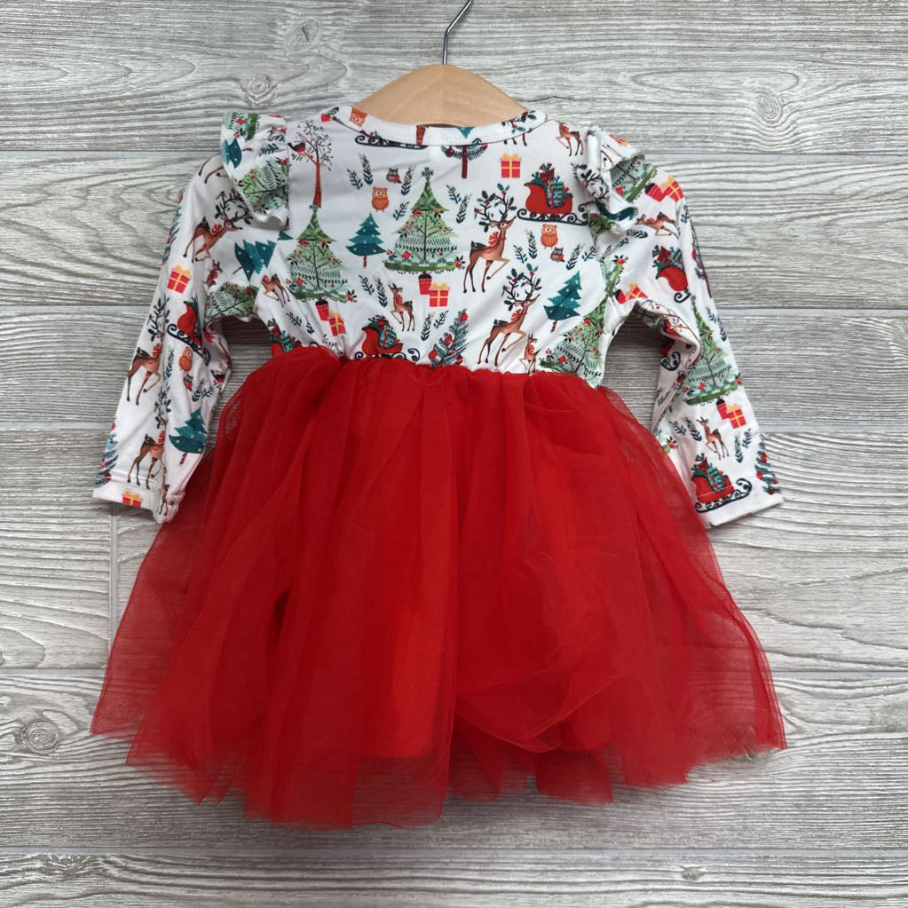 Tutu LS Dress Christmas Tree Dress 9-12M