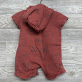 Henley Shorty Romper W/ Hood Animals 6M