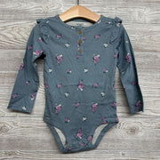 Henley Bodysuit Ruffles & Flowers 24M