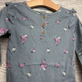 Henley Bodysuit Ruffles & Flowers 24M