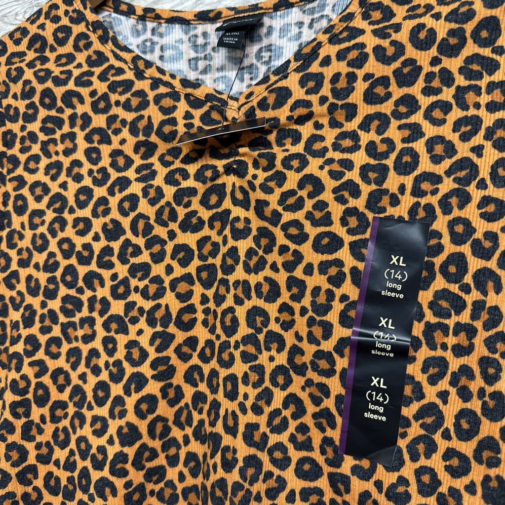 NEW Ribbed LS Shirt Animal Print 14