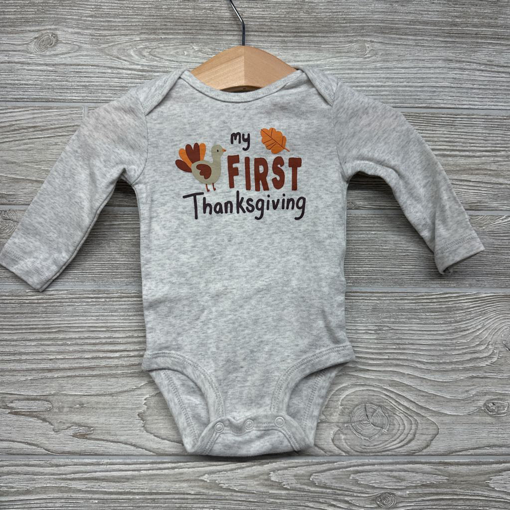 LS Bodysuit My First Thanksgiving 6M