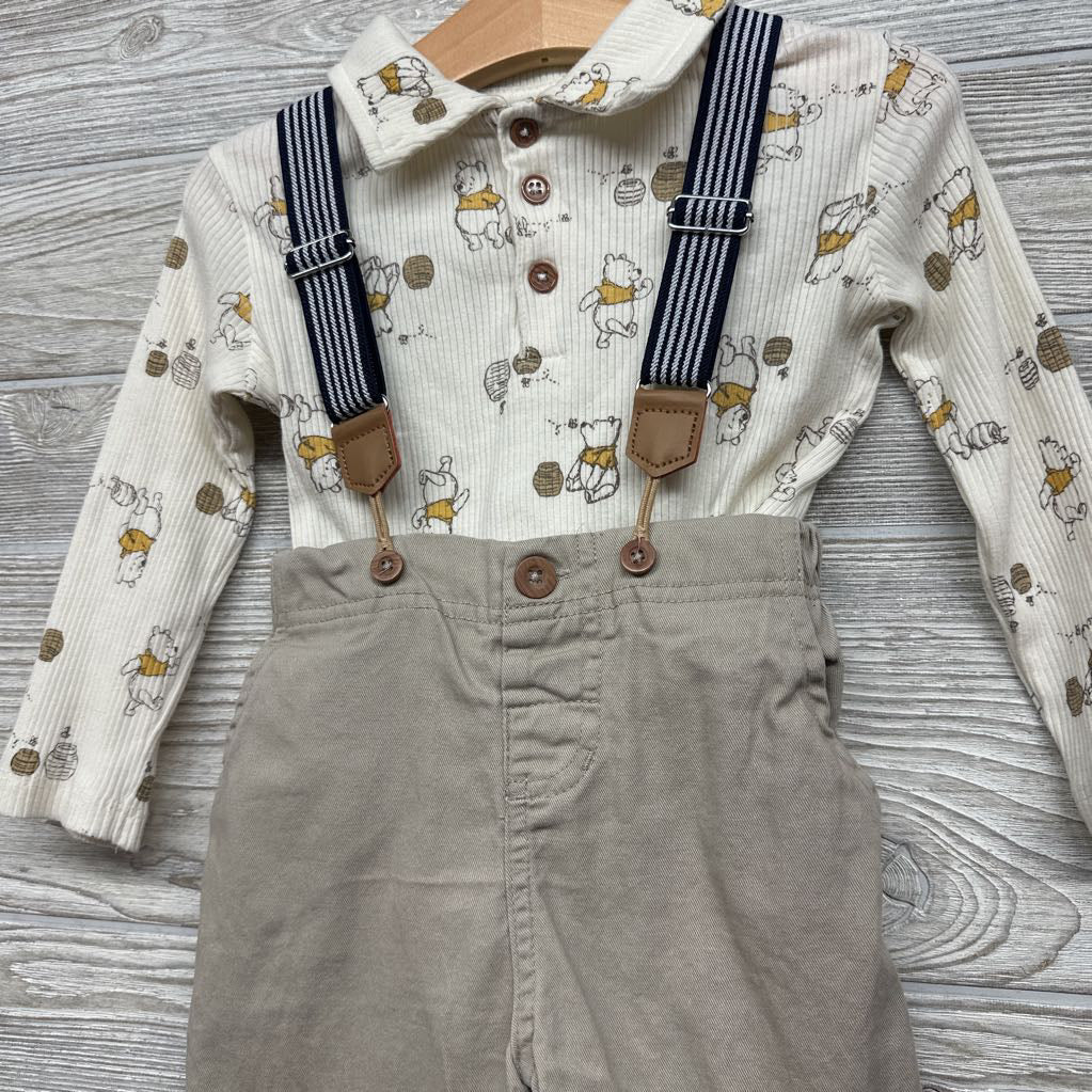 Ribbed Shirt & Suspender Pants Winnie The Pooh 18M