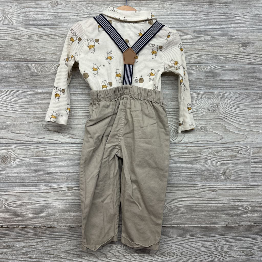 Ribbed Shirt & Suspender Pants Winnie The Pooh 18M