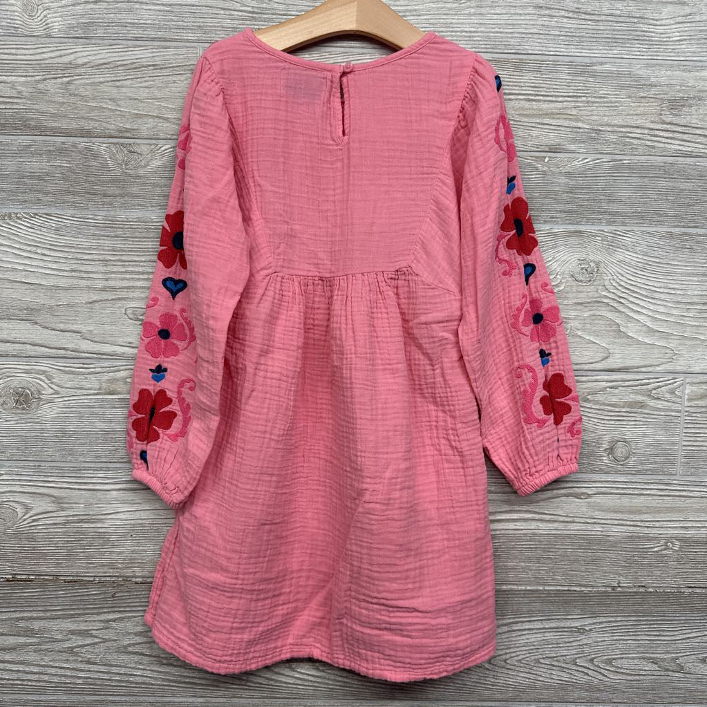 Muslin Dress Embroidered Flowers 8