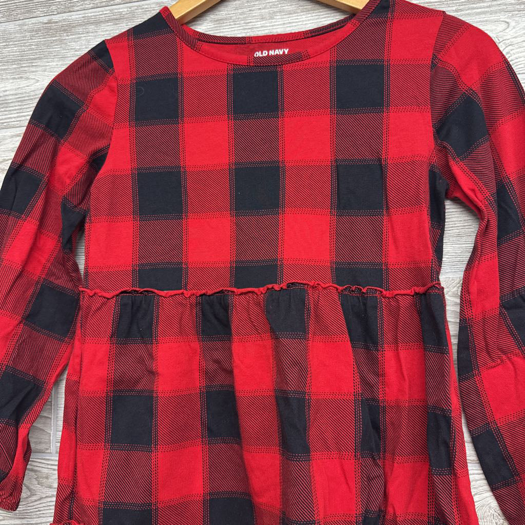 LS Buffalo Plaid Dress 10-12