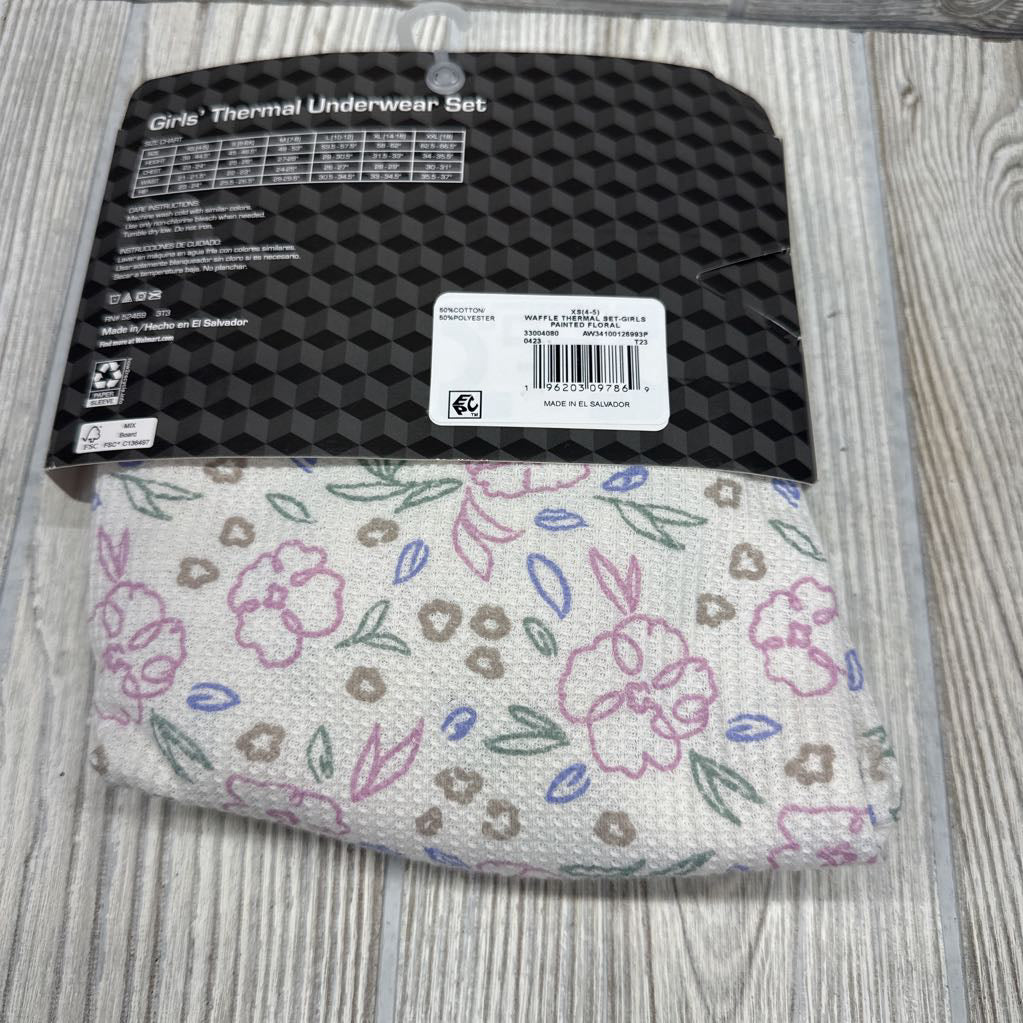 NEW 2 Pc Waffle Knit Thermal Underwear 4-5