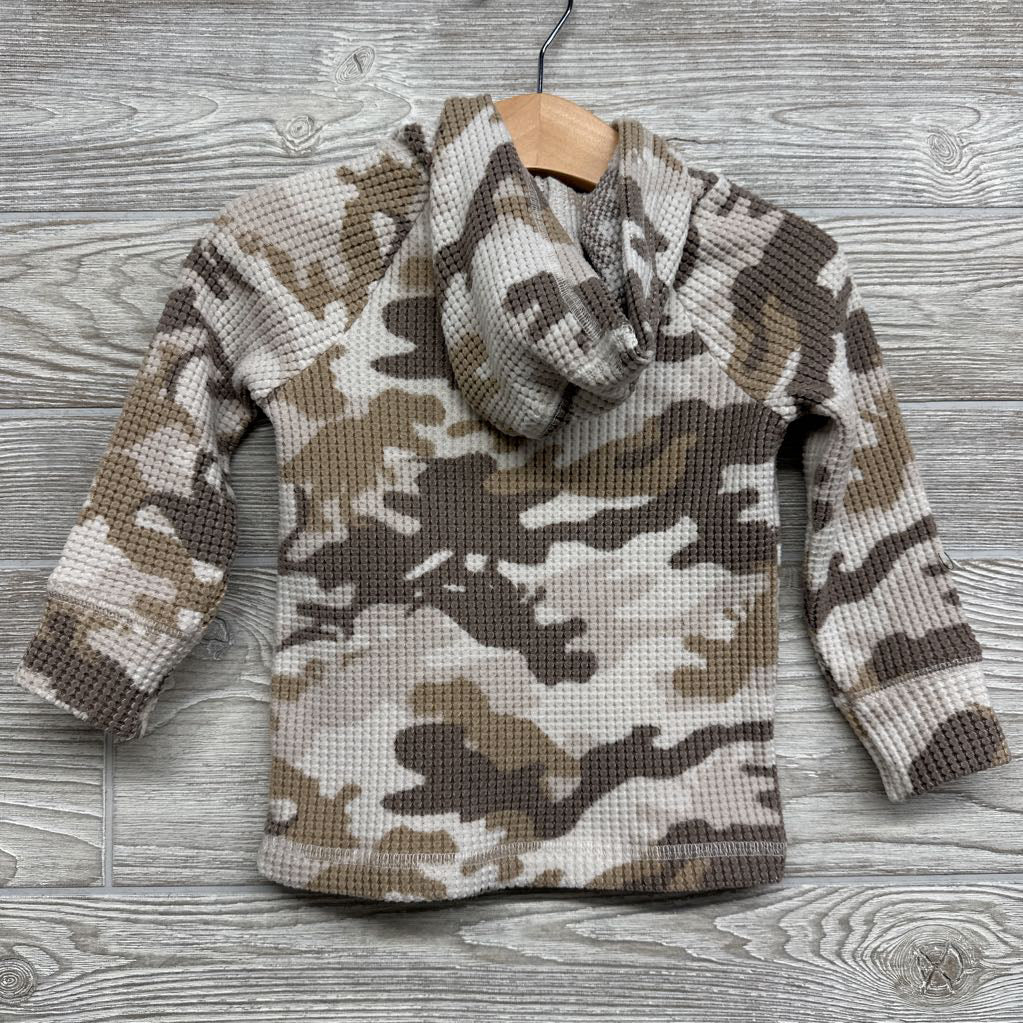 Camo Waffle Knit Hooded Shirt 18M