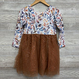 Sequin Tutu LS Dress Flowers 10-12