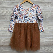 Sequin Tutu LS Dress Flowers 10-12