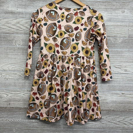 NEW LS Dress Footballs & Sunflowers 10-12