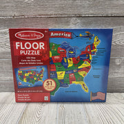 NEW 51 Pc USA Map Floor Puzzle