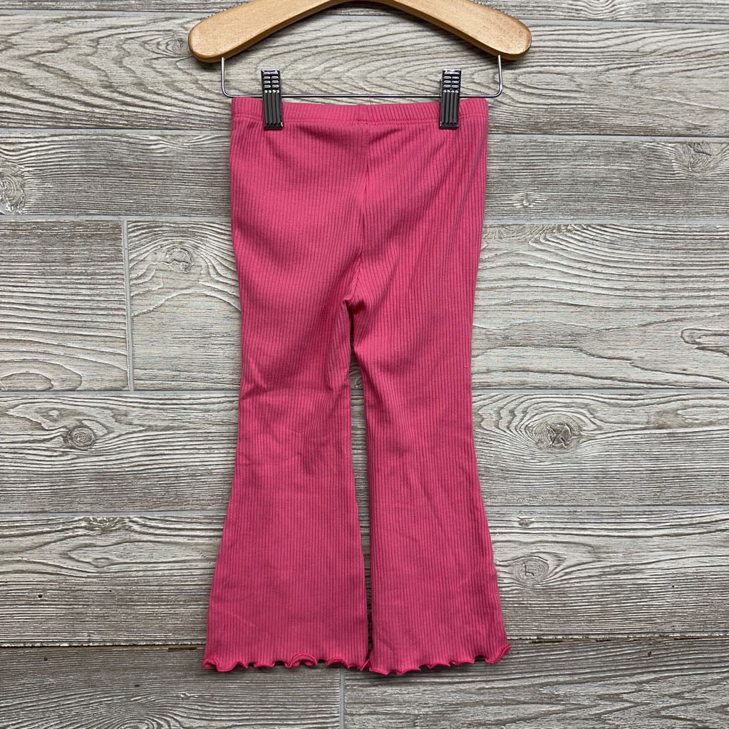 Ribbed Flare Pants Lettuce Trim 3T