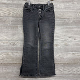 High Rise Flare Jeans Slit Hem 8