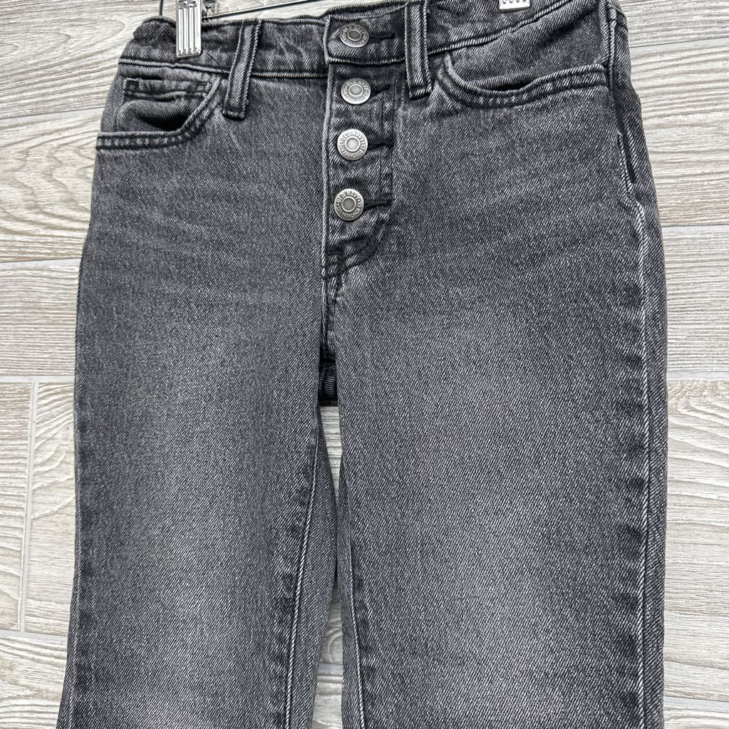 High Rise Flare Jeans Slit Hem 8