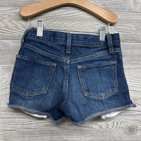 High Rise Denim Shorts Eyelet Pockets 7