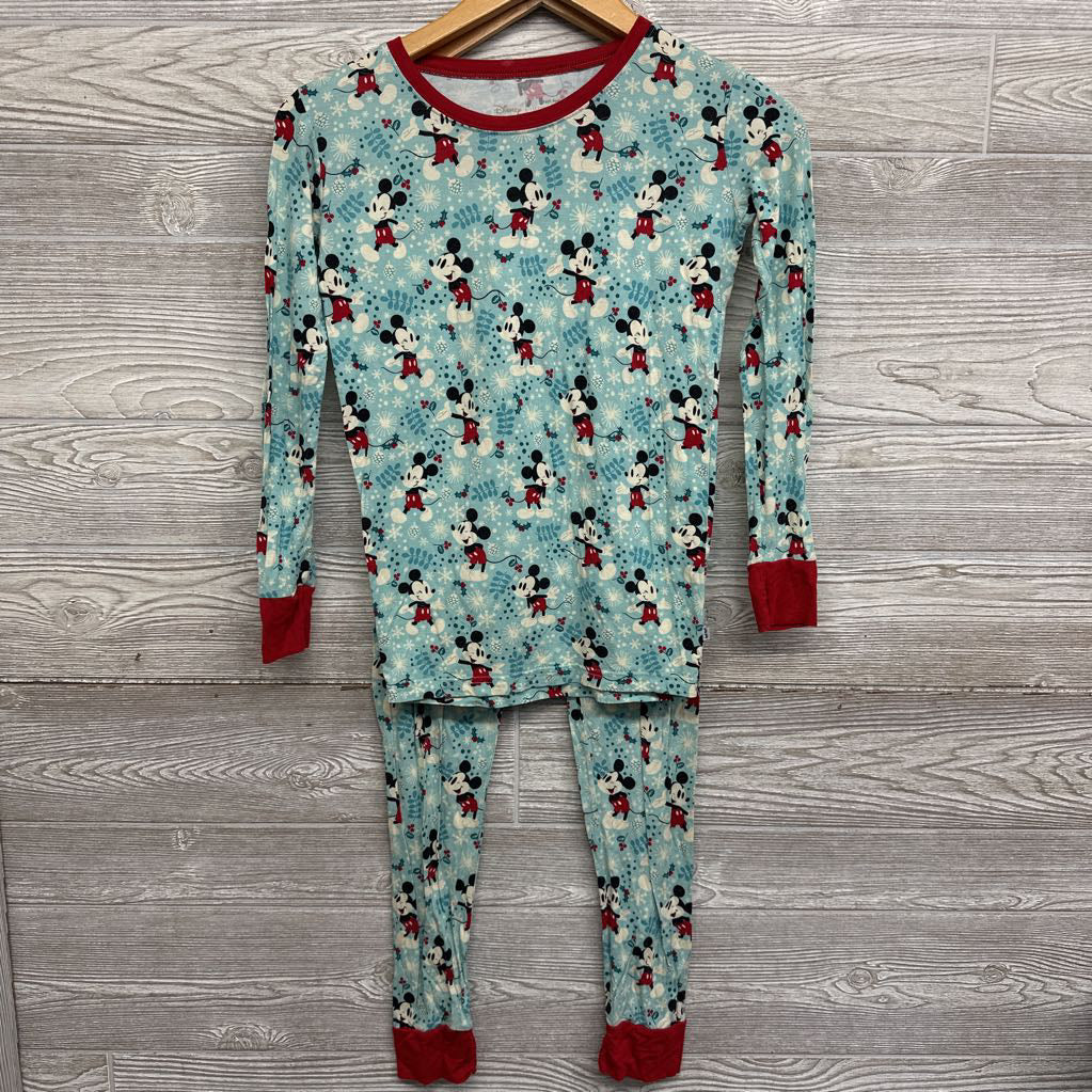 2 Pc LS Bamboo PJs Mickey Mouse Snowflakes 12-14