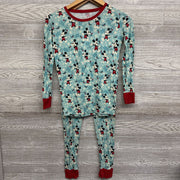 2 Pc LS Bamboo PJs Mickey Mouse Snowflakes 12-14