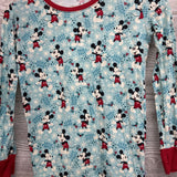 2 Pc LS Bamboo PJs Mickey Mouse Snowflakes 12-14