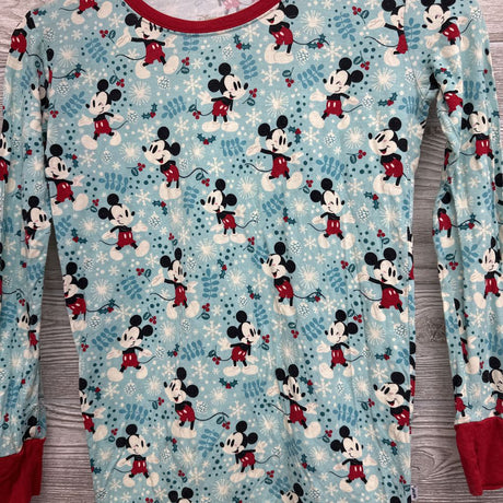 2 Pc LS Bamboo PJs Mickey Mouse Snowflakes 12-14