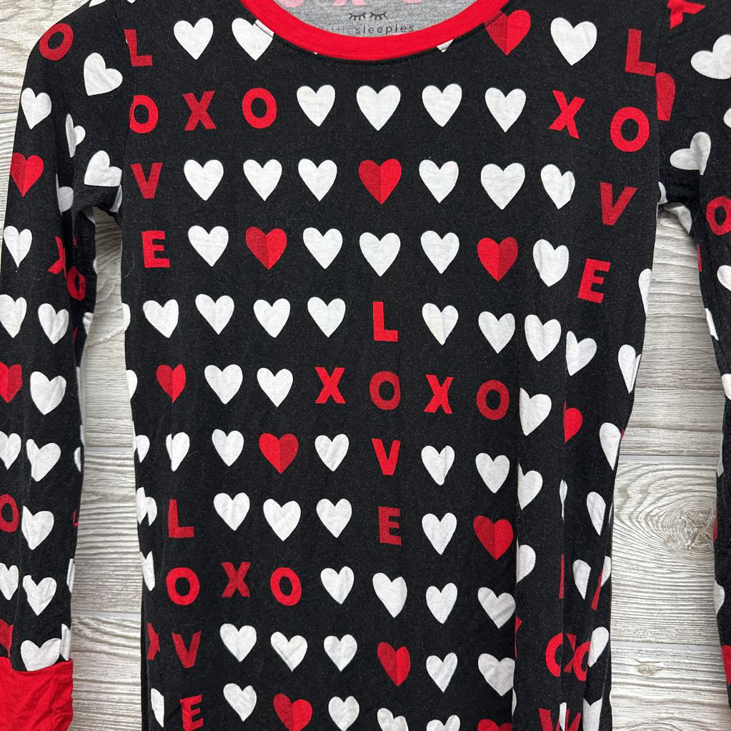 2 Pc LS Bamboo PJs Hearts XO 12-14 *