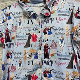 2 Pc LS Button Up PJs Taylor Swift Eras Tour 14-16