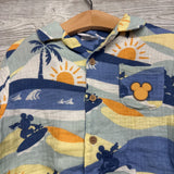 NEW Gauze Button Up Shirt & Shorts Mickey Surfing 5T
