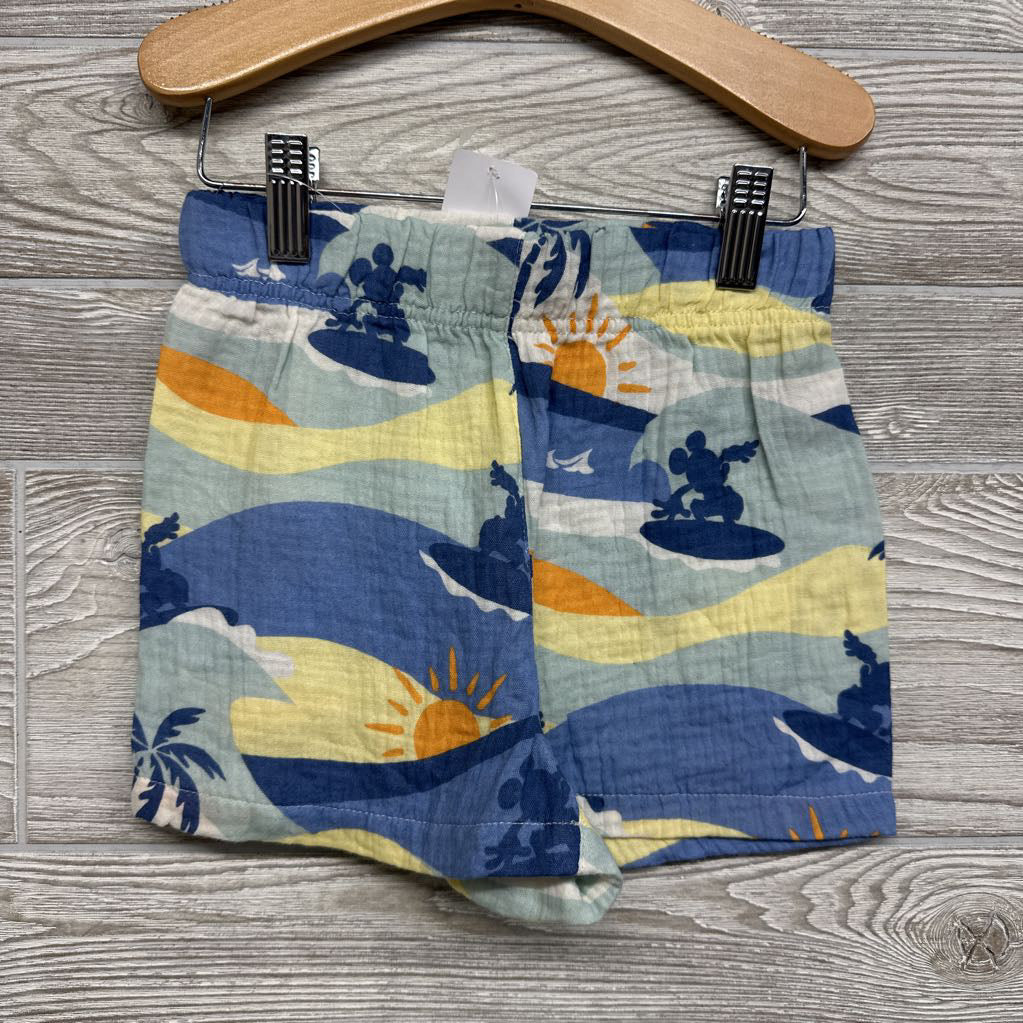 NEW Gauze Button Up Shirt & Shorts Mickey Surfing 5T