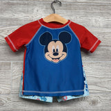 Rash Guard & Swim Trunks Mickey Mouse Anchors 24M