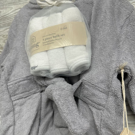 NEW Terry Bath Robe & Washcloths 0-9M