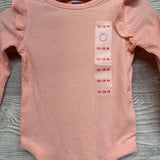 NEW LS Ribbed Bodysuit Flutter Sleeves 12-18M