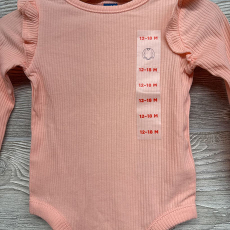 NEW LS Ribbed Bodysuit Flutter Sleeves 12-18M