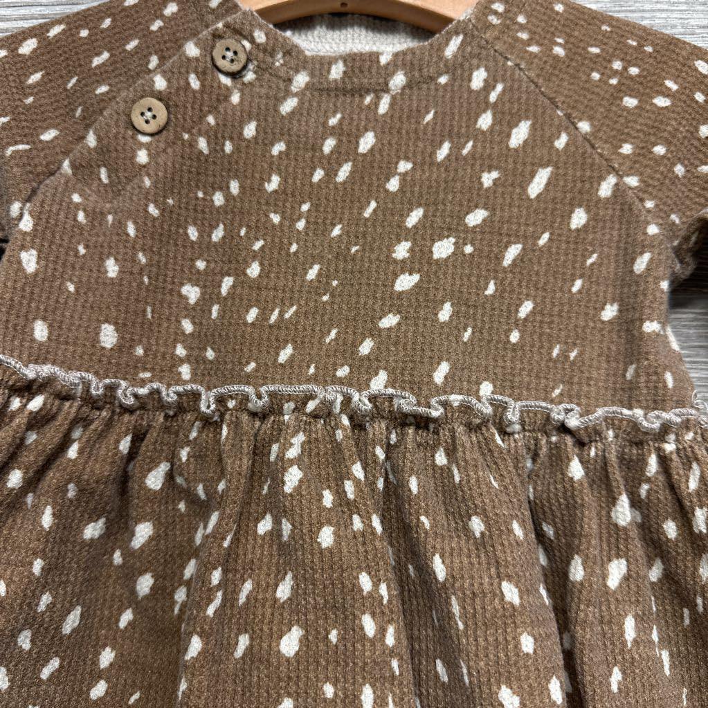 LS Waffle Knit Peplum Shirt Spotty 6-9M