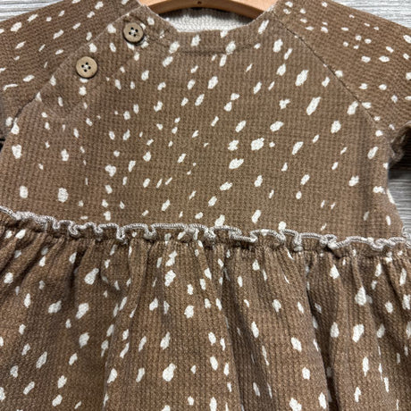 LS Waffle Knit Peplum Shirt Spotty 6-9M
