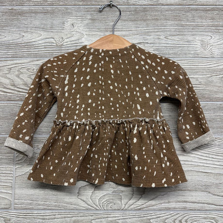 LS Waffle Knit Peplum Shirt Spotty 6-9M