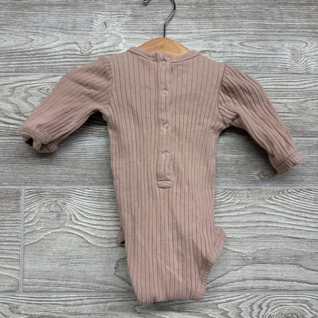 LS Ribbed Bodysuit Bow 3-6M