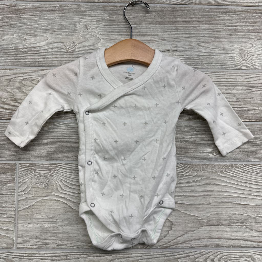 3 Pk LS Side Snap Bodysuits ++ Solid 3-6M