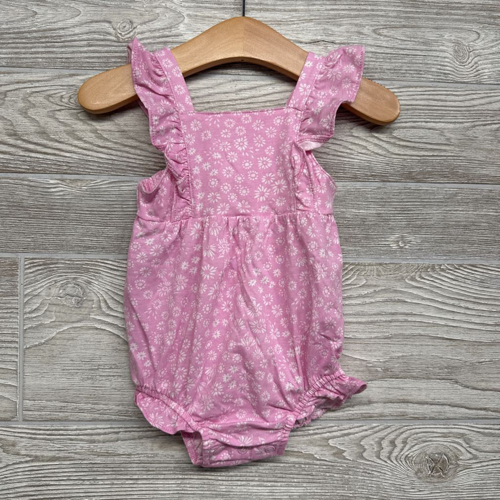 Tank Bib Romper Flowers 6M