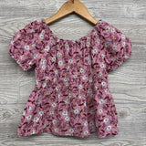 Gauze Smocked Shirt Flowers 10-12