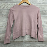 LS Cropped Waffle Knit Shirt Keyhole Back 14