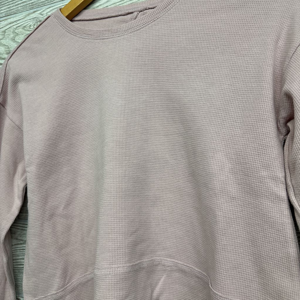 LS Cropped Waffle Knit Shirt Keyhole Back 14