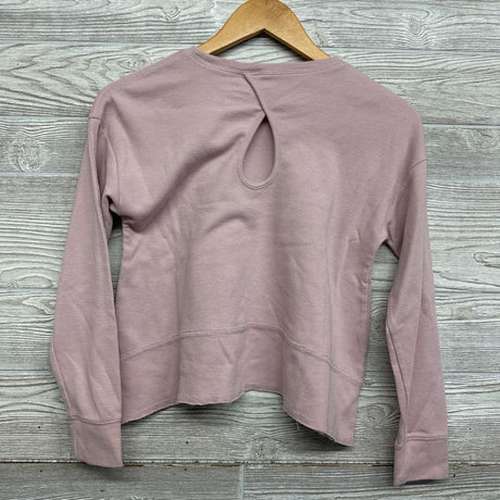LS Cropped Waffle Knit Shirt Keyhole Back 14