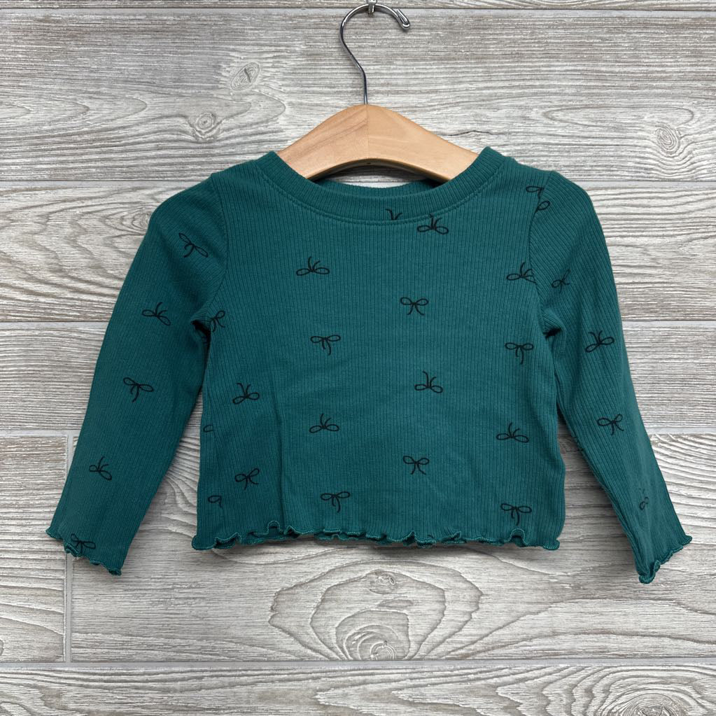 LS Ribbed Shirt Bows 12M