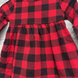 LS Dress Buffalo Plaid 12M