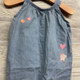 Chambray Tank Romper Cherries Ice Cream Cones 9M