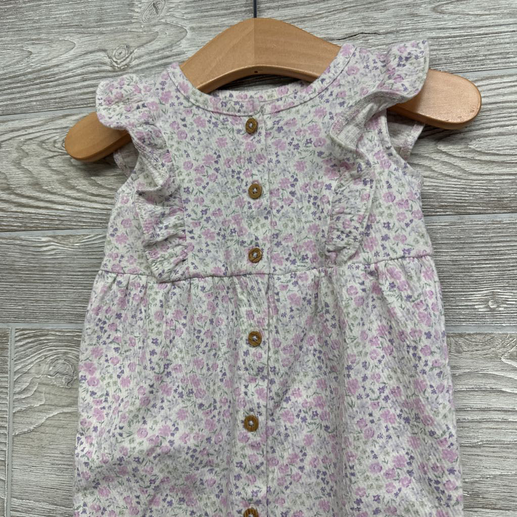 Textured Flutter Sleeve Outfit Flowers 9M