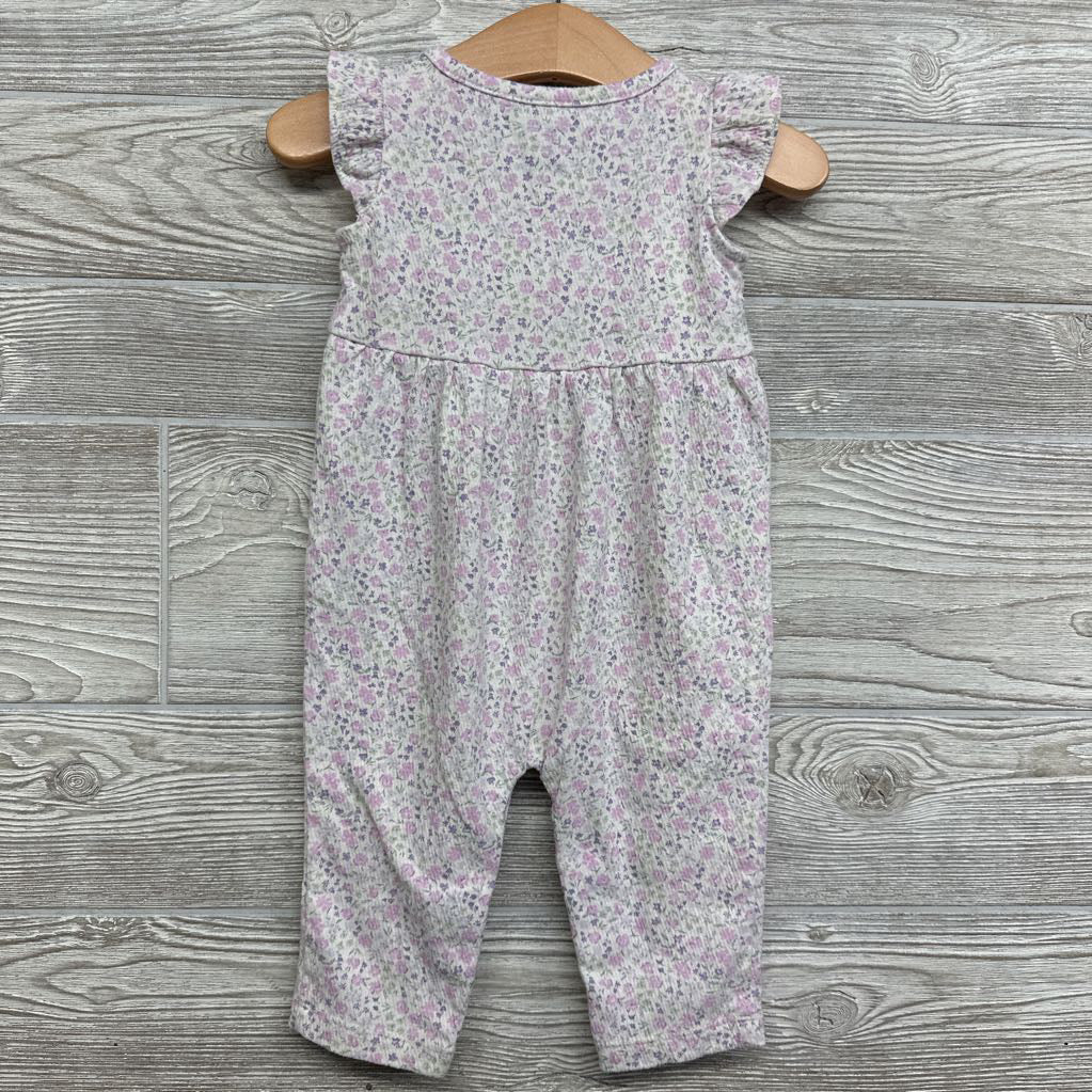 Textured Flutter Sleeve Outfit Flowers 9M